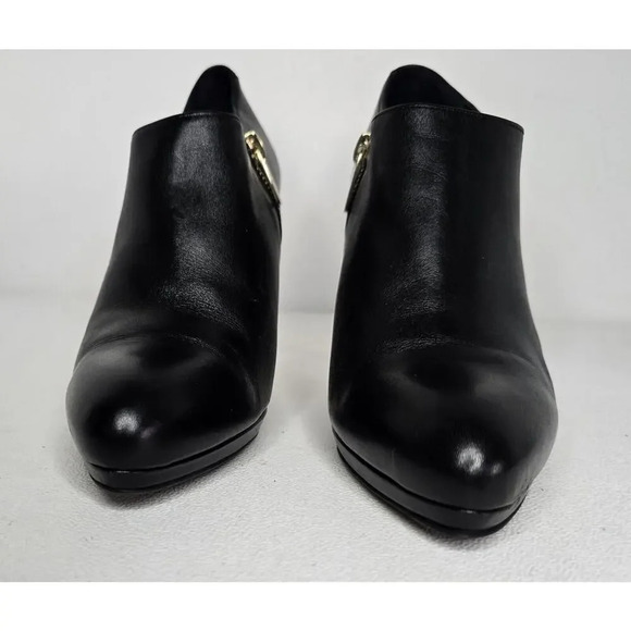 L.K. BENNETT DORIS BLACK LEATHER CALF SKIN BOOTIES IN 37.5/7-7.5 US $395 - Picture 3 of 10